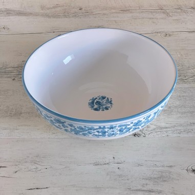 Salad Bowl 12" and Couple Salad Cutlery Set Italian Pottery Salad Bowl 12" and Couple Salad Cutlery Set Italian Pottery