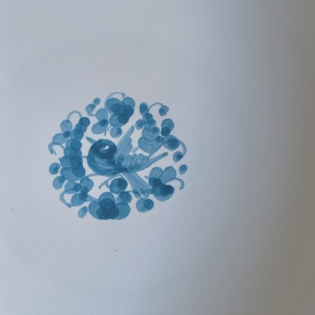 Salad Bowl 12" and Couple Salad Cutlery Set Italian Pottery