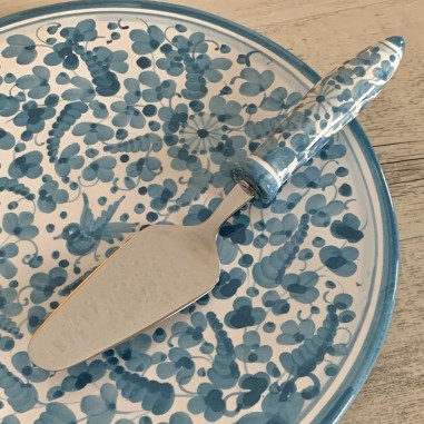 Cake plate and sweet shovel set Handcrafted Deruta Pottery
