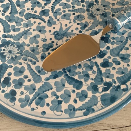 Cake plate and sweet shovel set Handcrafted Deruta Pottery