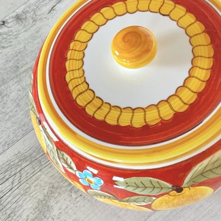 Pot à biscuits 20cm Positano Rouge Céramique artisanale italienne originale de Deruta