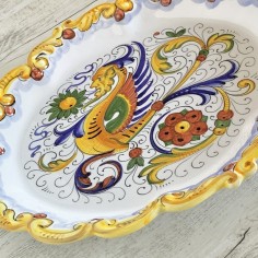 Planche à découper ronde 25x33cm Positano Rouge Céramique artisanale italienne originale de Deruta 2