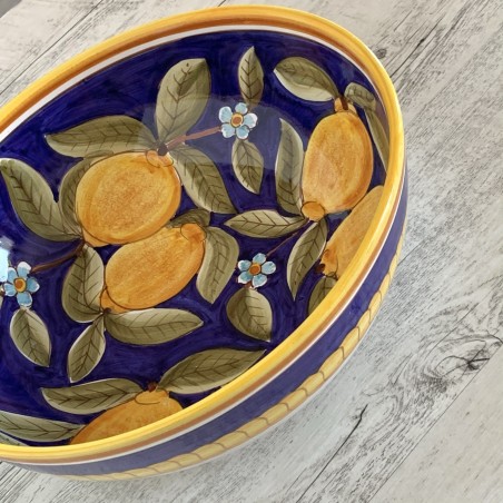 Saladier Positano Bleu Céramique artisanale italienne originale de Deruta