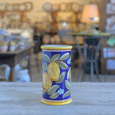 Porte-bouteille 23cm Positano Bleu Céramique artisanale italienne originale de Deruta