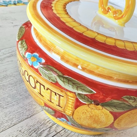 Biscottiera 22x22x20 Positano Rosso
