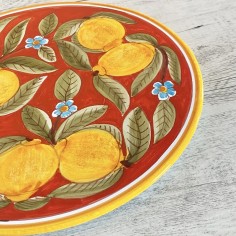 Red Positano Spaghetti Server Italian Pottery