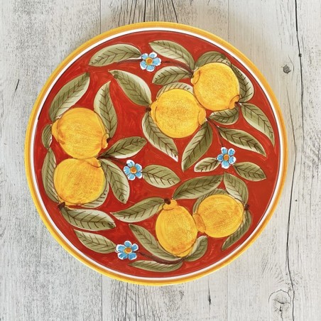 Plat à gâteau 30cm Positano Rouge