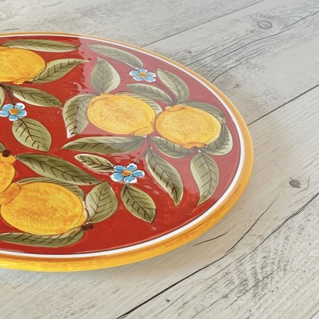 Plat à gâteau 30cm Positano Rouge