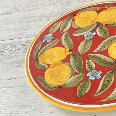 Plat à gâteau 30cm Positano Rouge