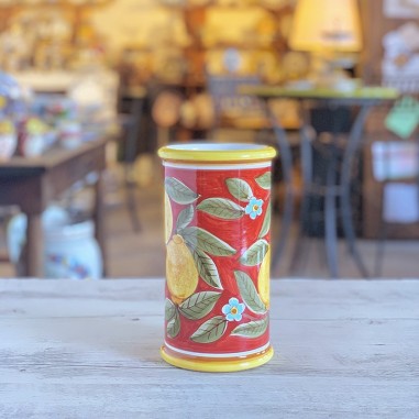 Red Positano Wine Holder 9"