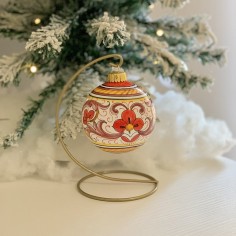 Pallina di Natale 8cm Deruta Rosso