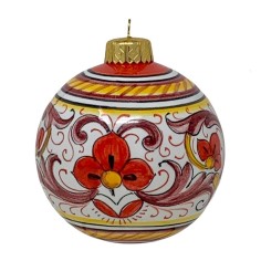 Pallina di Natale 8cm Deruta Rosso 2