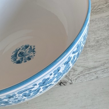 Insalatiera Arabesco Turchese  ceramica di deruta