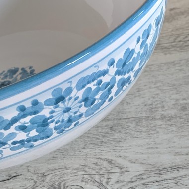 Insalatiera Arabesco Turchese  ceramica di deruta