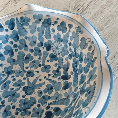 Fruttiera Smerlata 30cm Arabesco Turchese