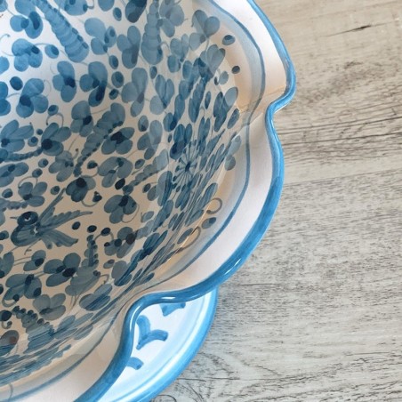 Fruttiera Smerlata 30cm Arabesco Turchese