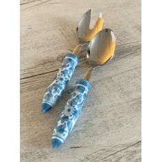 Couple Salad Cutlery Arabesco Turquoise