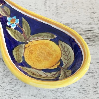Spoon Rest 10" Blue Positano Italian Pottery