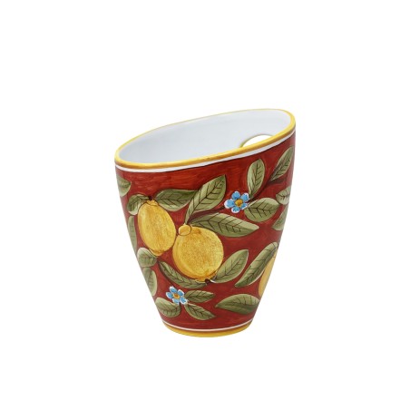 Red Positano Ice Bucket 10x8" Italian Pottery