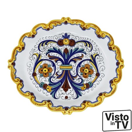 Ricco Deruta Scalloped Oval Tray 13"
