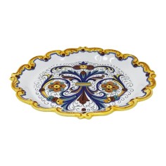 Raffaellesco Scalloped Oval Tray 13" Italian Pottery 2