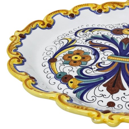 Ricco Deruta Scalloped Oval Tray 13"