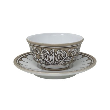 Tea Cup and Saucer Lepre Italian Pottery