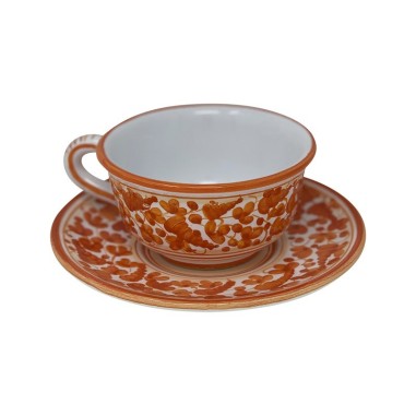 Tazza da Tè con piatto Arabesco  ceramica di deruta