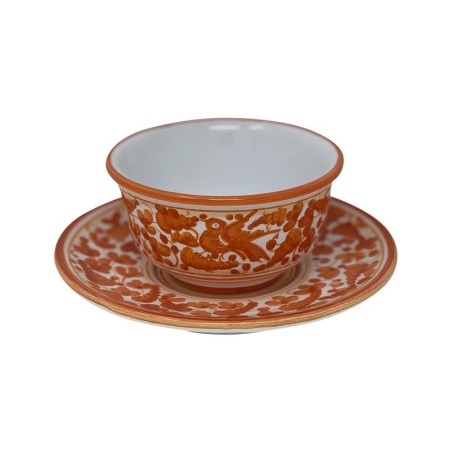 Tazza da Tè con piatto Arabesco  ceramica di deruta