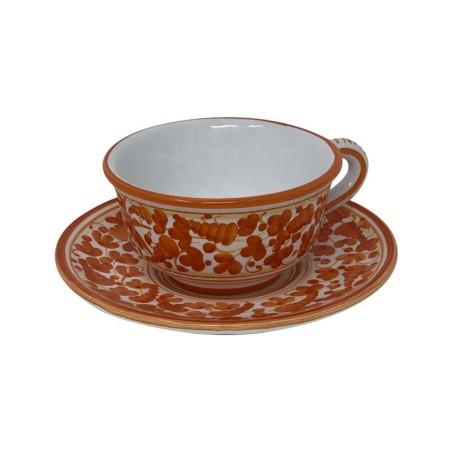 Tazza da Tè con piatto Arabesco  ceramica di deruta
