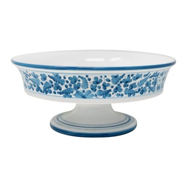 Coupe à fruits 30cm Arabesco Turquoise Céramique artisanale italienne originale de Deruta