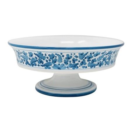 Coupe à fruits 30cm Arabesco Turquoise Céramique artisanale italienne originale de Deruta