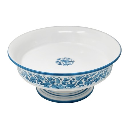 Coupe à fruits 30cm Arabesco Turquoise Céramique artisanale italienne originale de Deruta