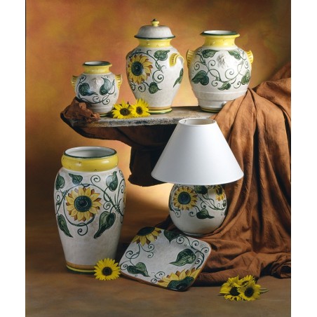 Lampe de 55cm de haut Girasole Céramique artisanale italienne originale de Deruta