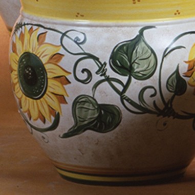 Lampe de 55cm de haut Girasole Céramique artisanale italienne originale de Deruta