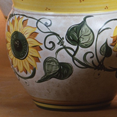 Lampe de 55cm de haut Girasole Céramique artisanale italienne originale de Deruta