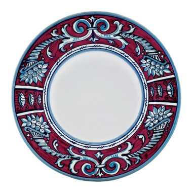Assiette de table Rubino Céramique artisanale italienne originale de Deruta