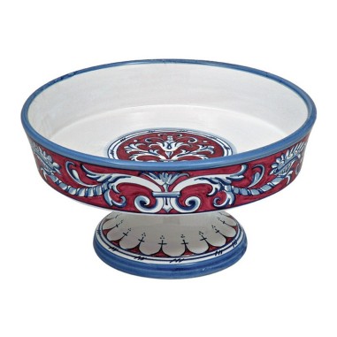 Rubino Pedestal Bowl 12" Italian Pottery Rubino Pedestal Bowl 12" Italian Pottery