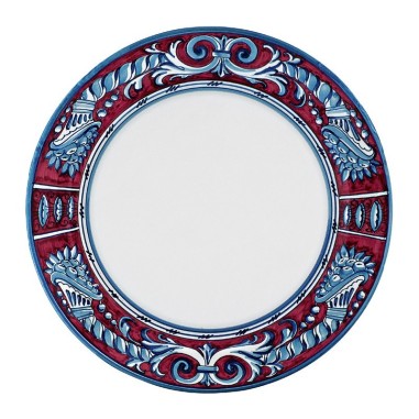 Plat de service 32cm Rubino Céramique artisanale italienne originale de Deruta