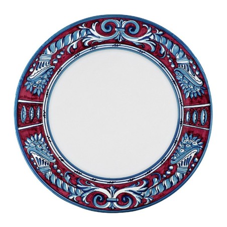 Plat de service 32cm Rubino Céramique artisanale italienne originale de Deruta