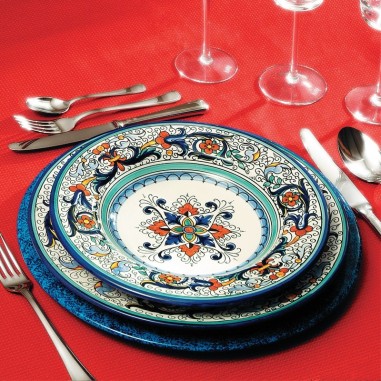 Coupe à fruits 30cm Ricco Deruta Ornato Céramique artisanale italienne originale de Deruta