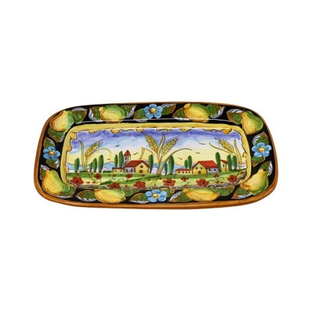 Assiette murale Colli Umbri Céramique artisanale italienne originale de Deruta