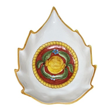 Saladier en forme de feuille 30cm Positano Rouge
