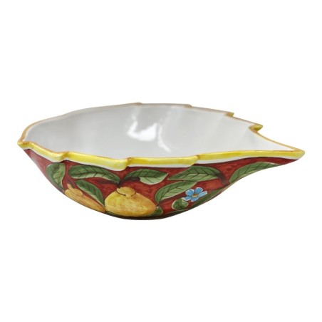 Saladier en forme de feuille 30cm Positano Rouge
