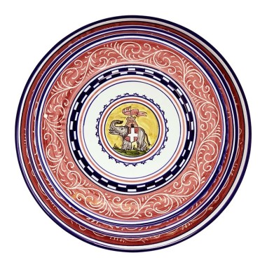 Assiette de table Palio di Siena - Torre Céramique artisanale italienne originale de Deruta