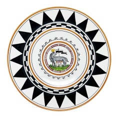 Round wall clock 12" Palio di Siena - Lupa Italian Pottery