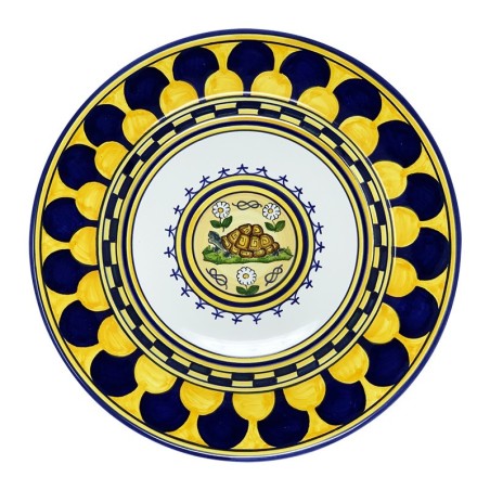 Assiette de table Palio di Siena - Tartuca Céramique artisanale italienne originale de Deruta