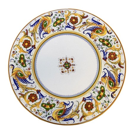 Table en pierre de lave  Raffaellesco Céramique artisanale italienne originale de Deruta