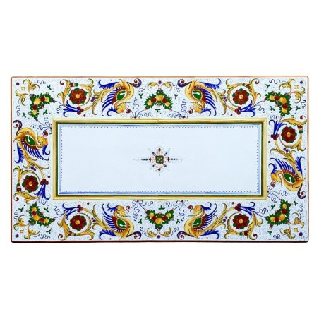 Table en pierre de lave  Raffaellesco Céramique artisanale italienne originale de Deruta