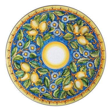 Table en pierre de lave Sorrento Céramique artisanale italienne originale de Deruta